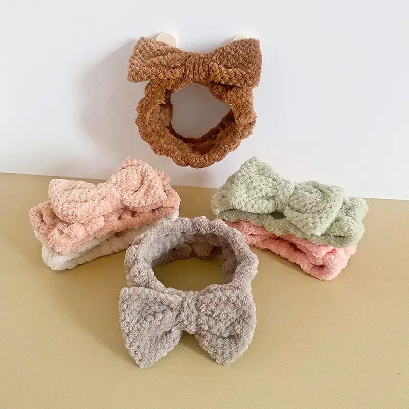 Japanese Microfiber Pineapple Bow Hair Band Women's Face Mask Headband Wide-brimmed Soft Turban - Image 9