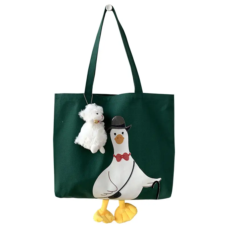 Cute Duck Canvas Shoulder Bag for Women - Image 13