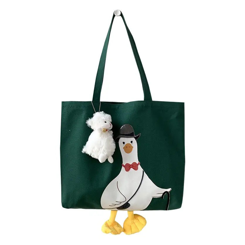 Cute Duck Canvas Shoulder Bag for Women