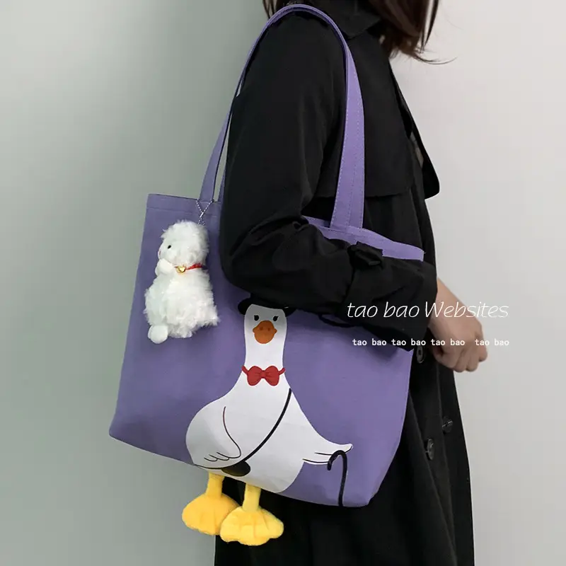 Cute Duck Canvas Shoulder Bag for Women — feature 11
