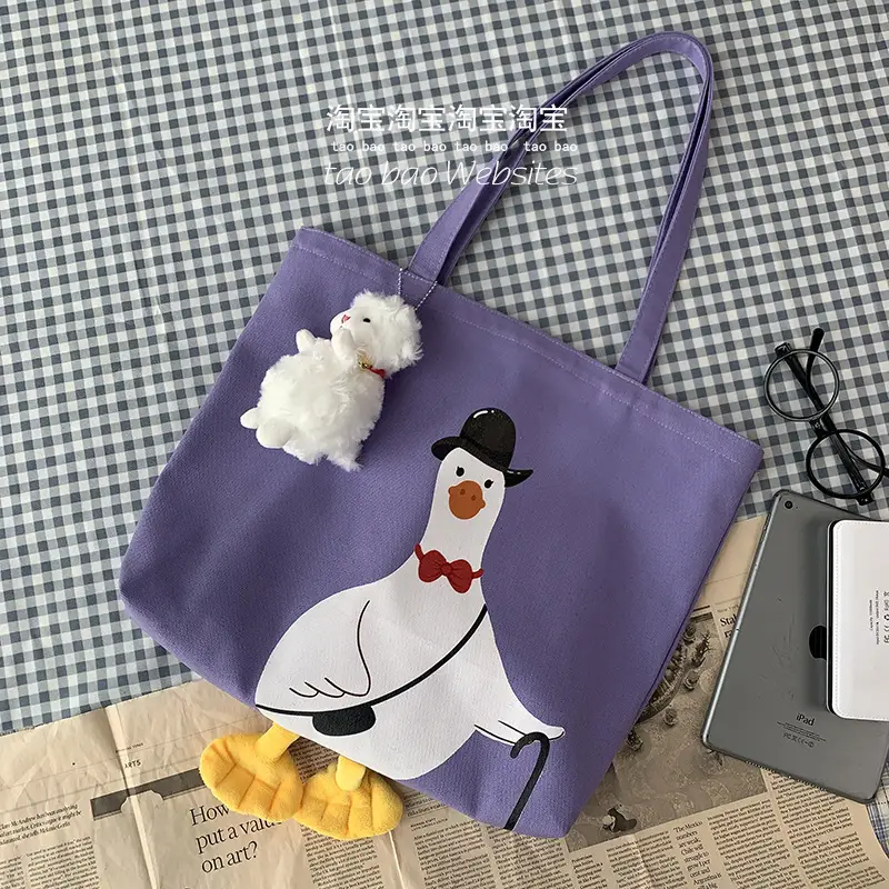 Cute Duck Canvas Shoulder Bag for Women — feature 21