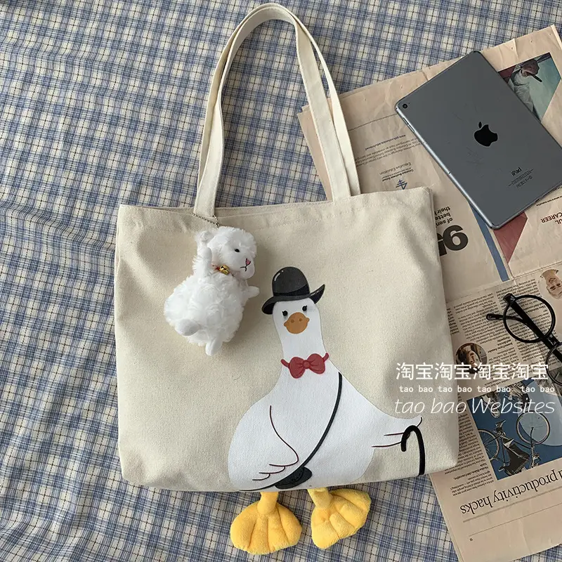Cute Duck Canvas Shoulder Bag for Women — feature 22
