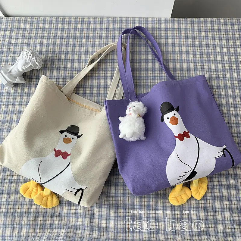 Cute Duck Canvas Shoulder Bag for Women — feature 24