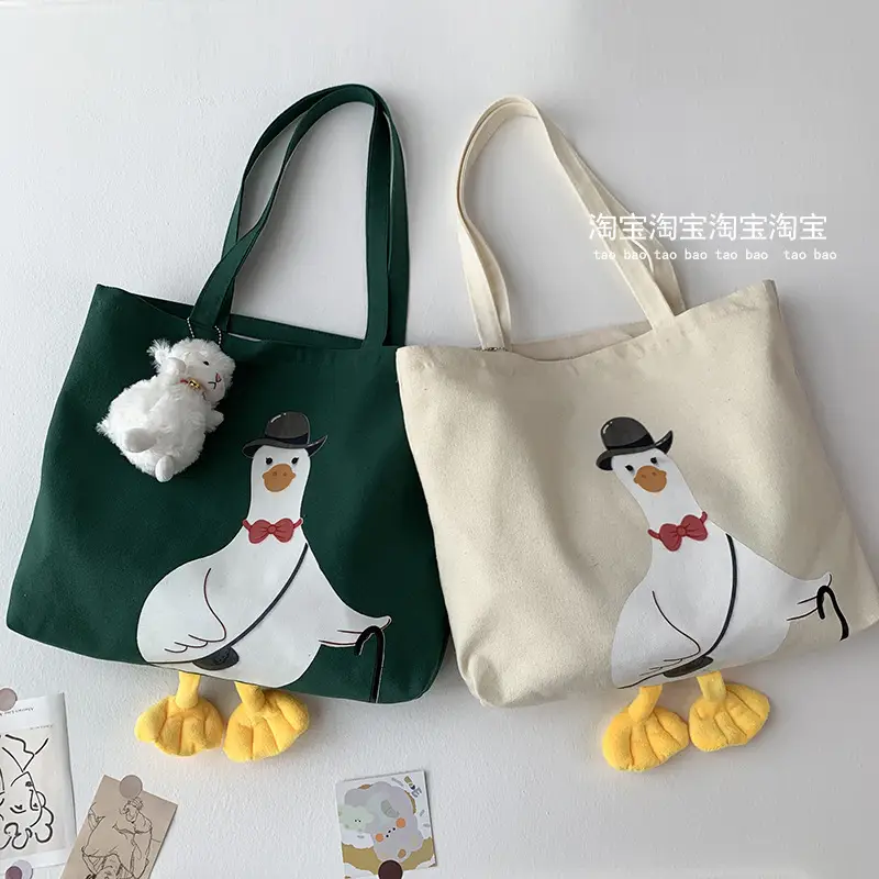 Cute Duck Canvas Shoulder Bag for Women — feature 25