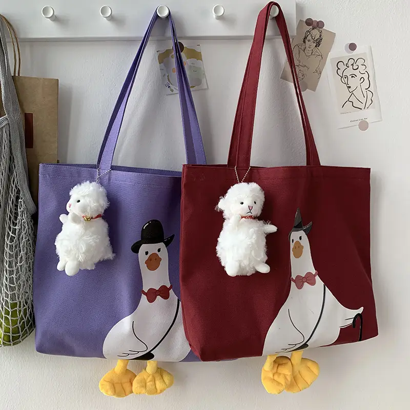 Cute Duck Canvas Shoulder Bag for Women — feature 26