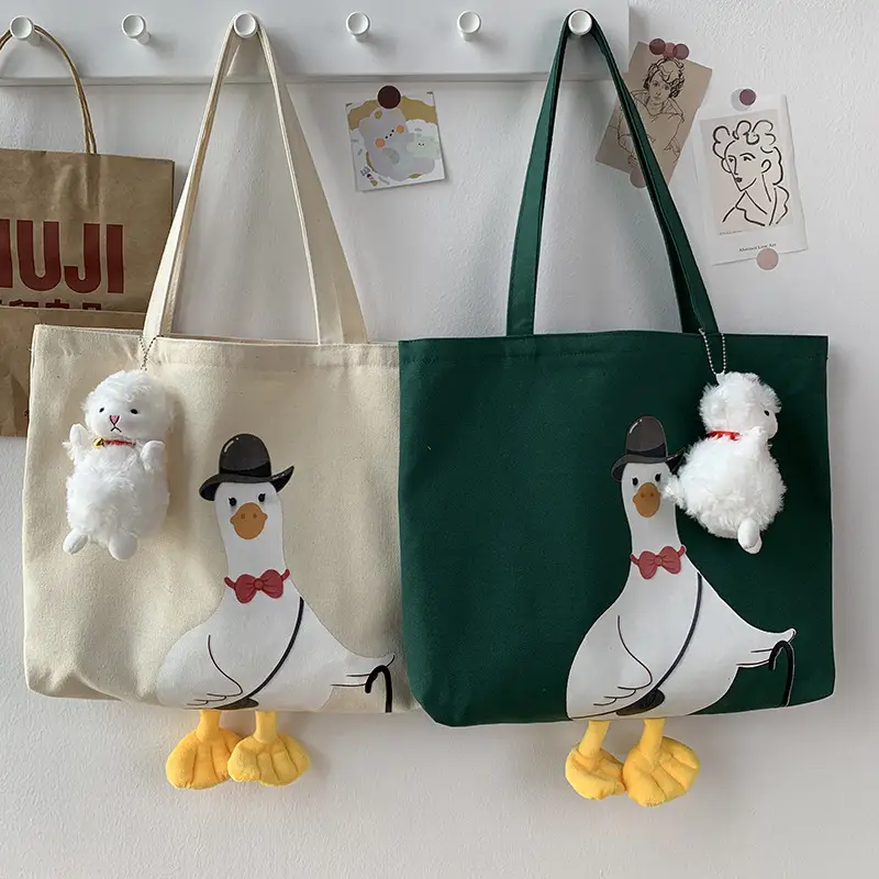 Cute Duck Canvas Shoulder Bag for Women — feature 28