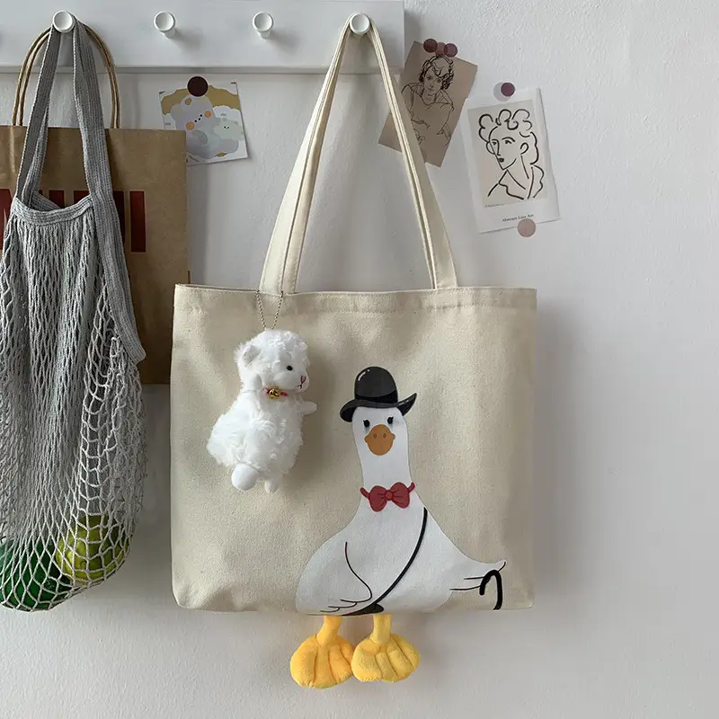 Cute Duck Canvas Shoulder Bag for Women — feature 30