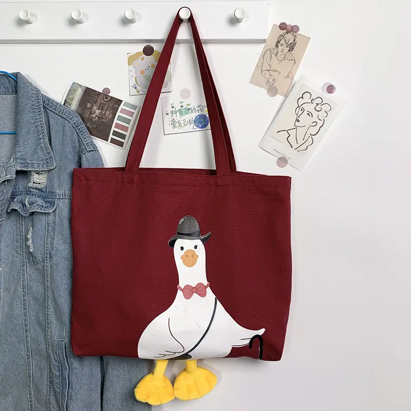 Cute Duck Canvas Shoulder Bag for Women - Image 2
