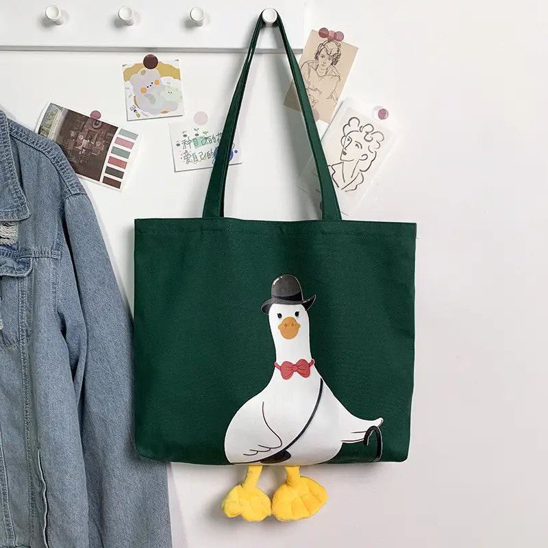 Cute Duck Canvas Shoulder Bag for Women - Image 4