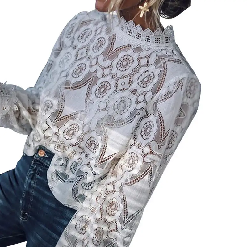Women's Cross-Border Lace Long Sleeve Shirt - Image 6