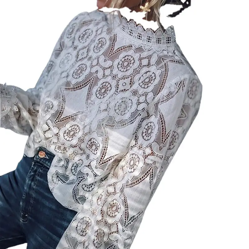 Women's Cross-Border Lace Long Sleeve Shirt - Image 7