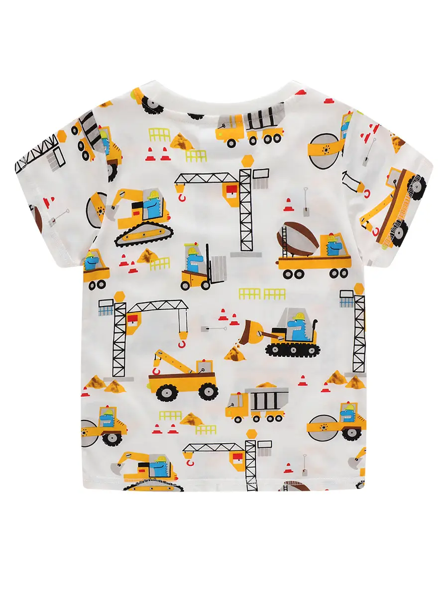 Children's Cotton T-Shirt with Cartoon Engineer Design - Image 3