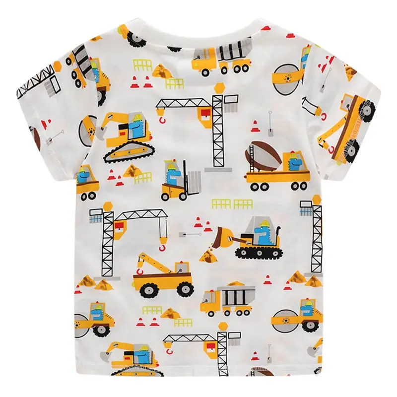 Children's Cotton T-Shirt with Cartoon Engineer Design