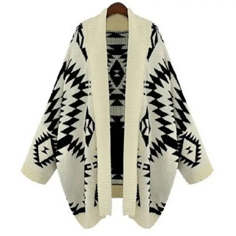 Geometric Diamond Jacquard Crossbody Cardigan Sweater Set - Image 3