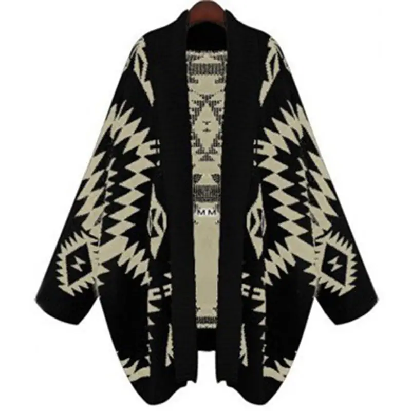 Geometric Diamond Jacquard Crossbody Cardigan Sweater Set - Image 6