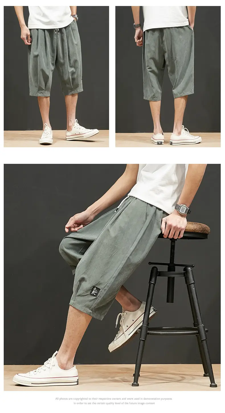 Men's Grey 7-Piece Casual Shorts Large — feature 13