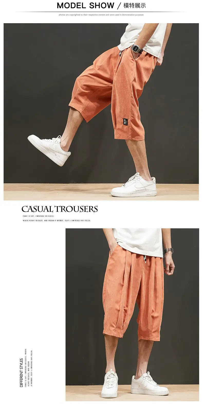 Men's Grey 7-Piece Casual Shorts Large — feature 8