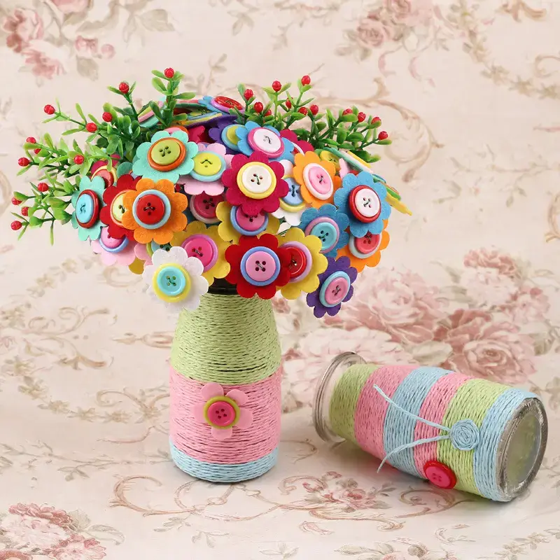 Kindergarten Button Bouquet DIY Kit for Girls - Image 28
