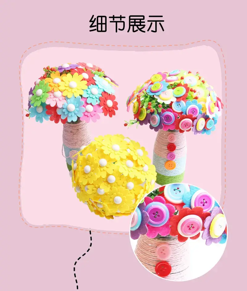 Kindergarten Button Bouquet DIY Kit for Girls — feature 12