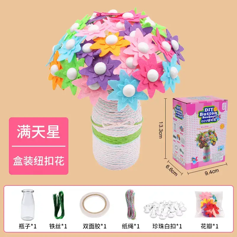 Kindergarten Button Bouquet DIY Kit for Girls - Image 12