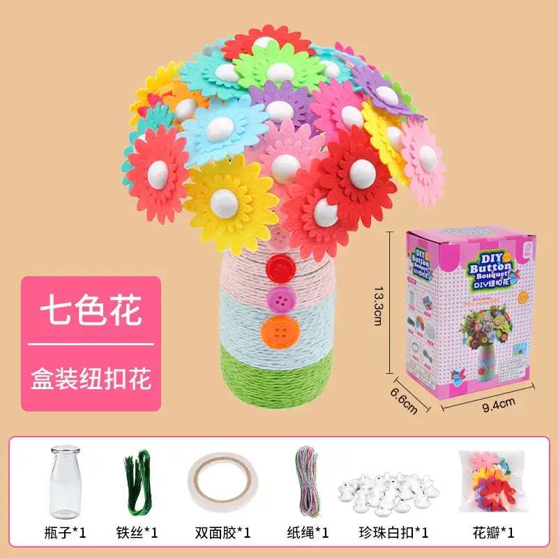 Kindergarten Button Bouquet DIY Kit for Girls - Image 13