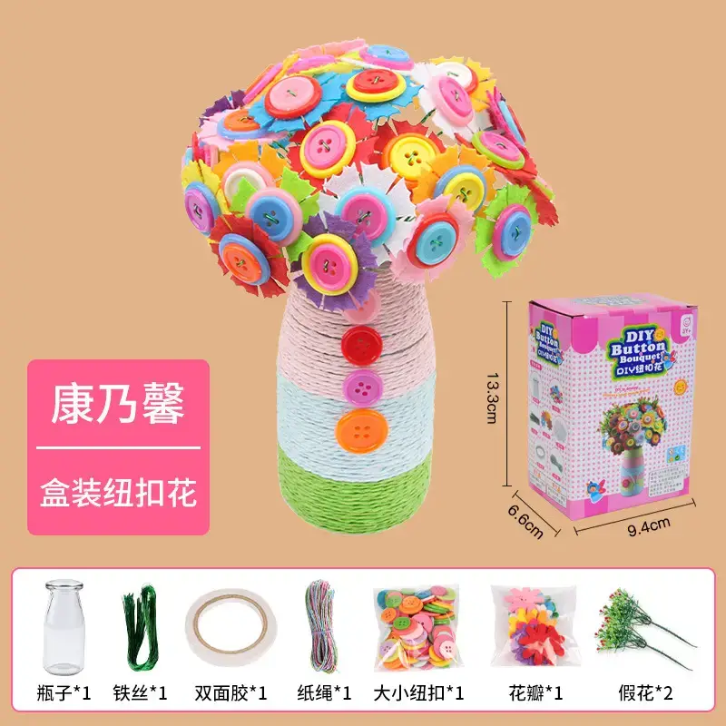 Kindergarten Button Bouquet DIY Kit for Girls - Image 17