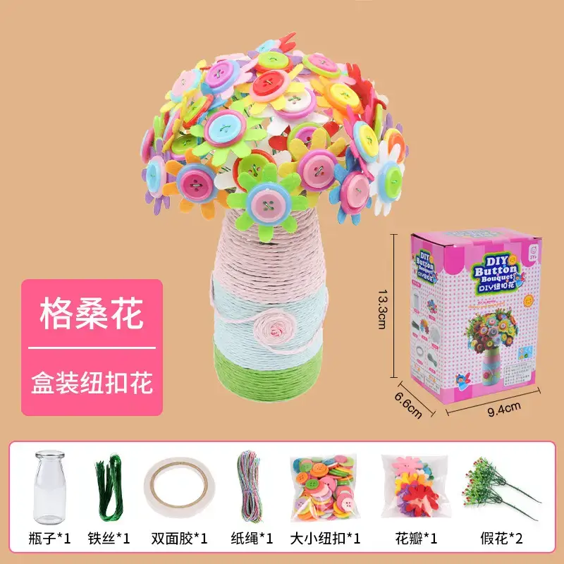 Kindergarten Button Bouquet DIY Kit for Girls - Image 18