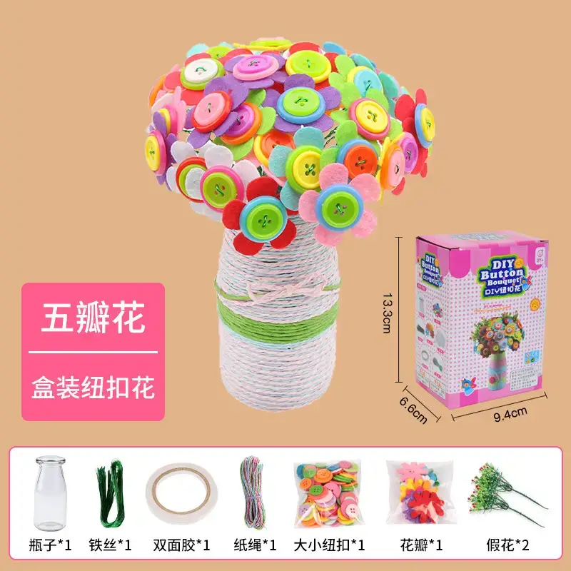 Kindergarten Button Bouquet DIY Kit for Girls - Image 19