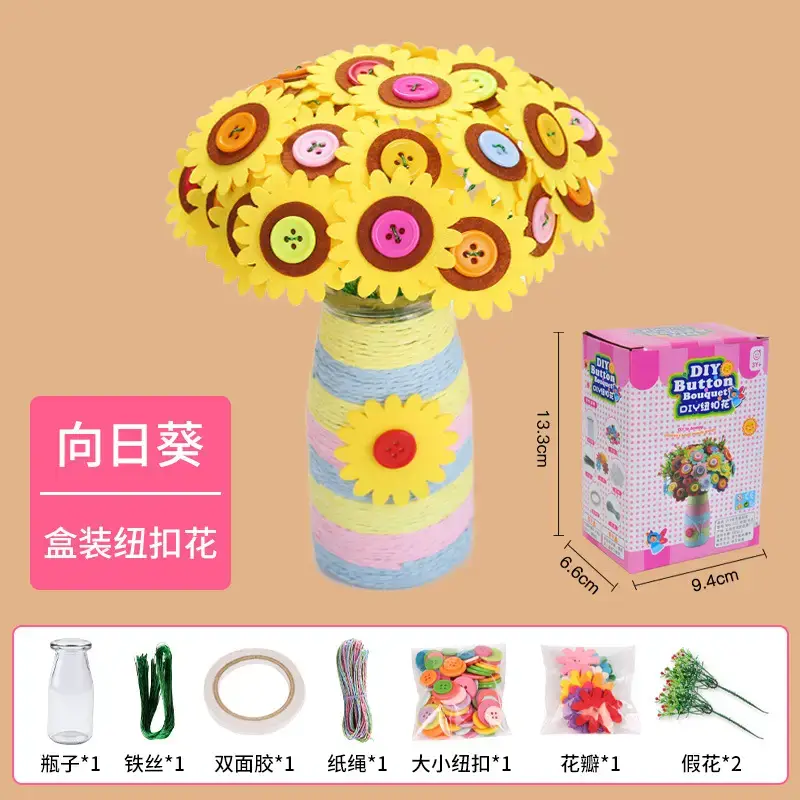Kindergarten Button Bouquet DIY Kit for Girls - Image 20