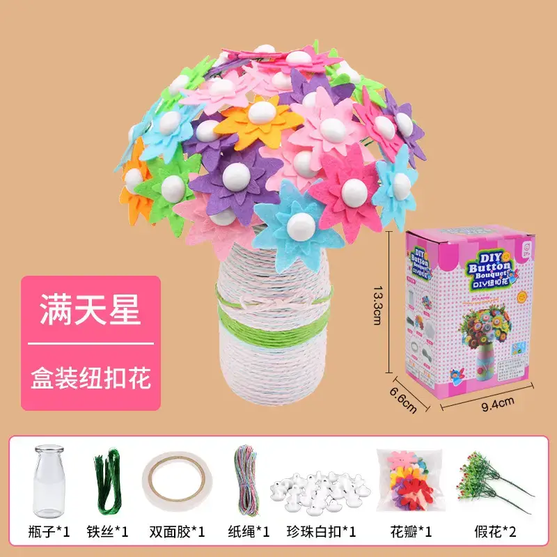 Kindergarten Button Bouquet DIY Kit for Girls - Image 21