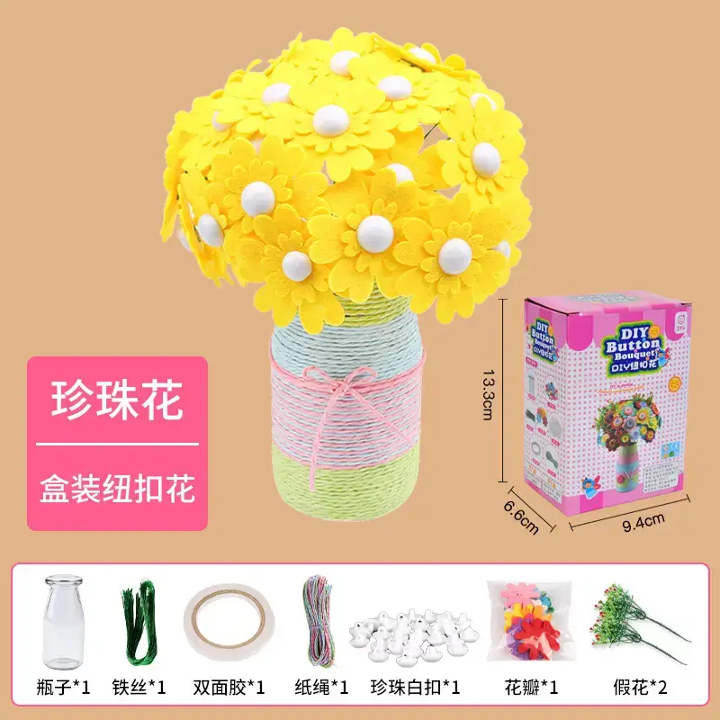 Kindergarten Button Bouquet DIY Kit for Girls - Image 24
