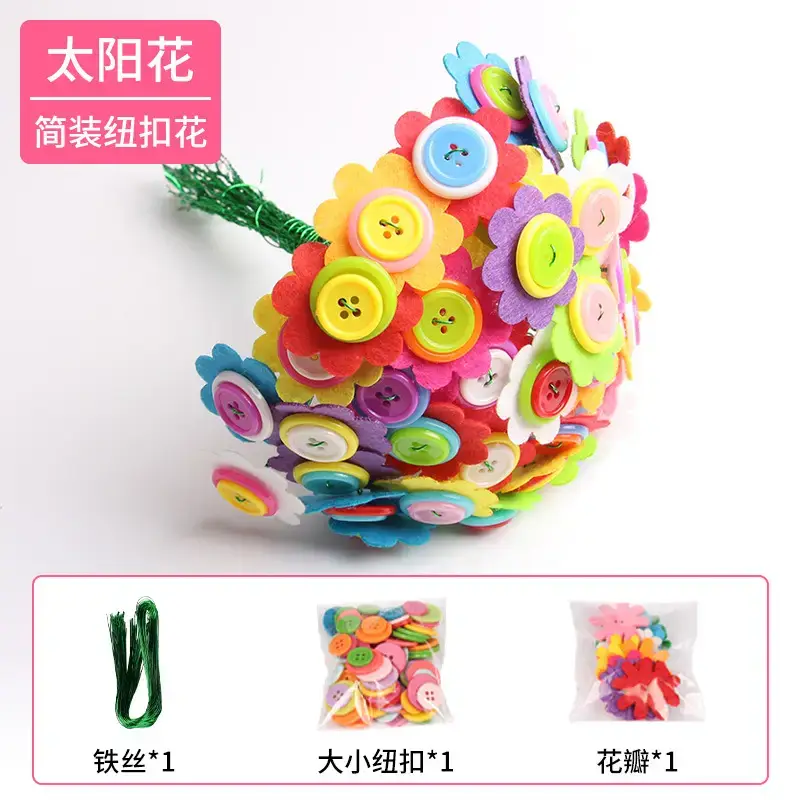 Kindergarten Button Bouquet DIY Kit for Girls - Image 3
