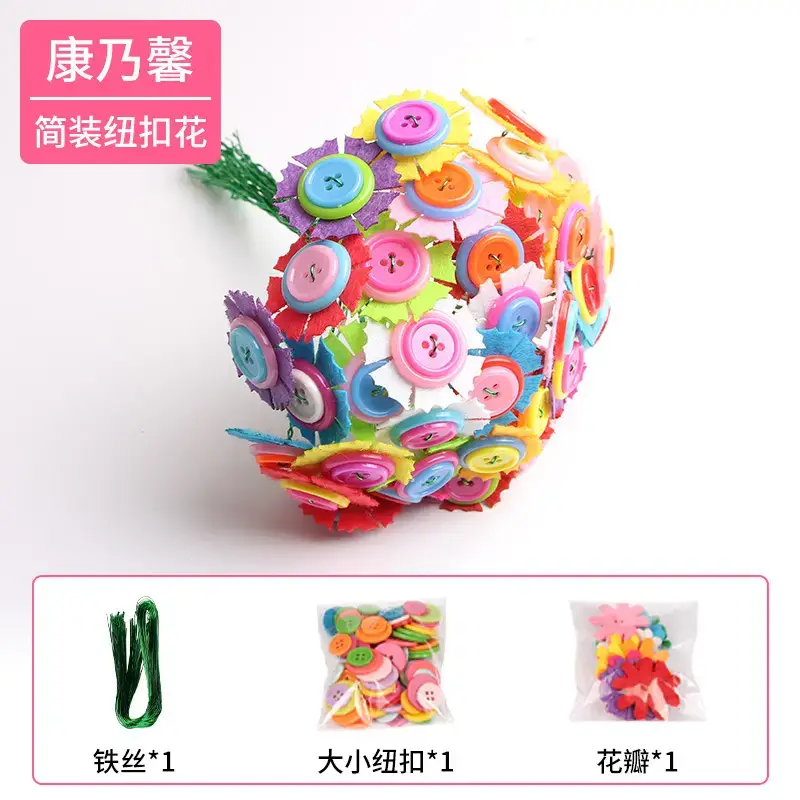 Kindergarten Button Bouquet DIY Kit for Girls - Image 4