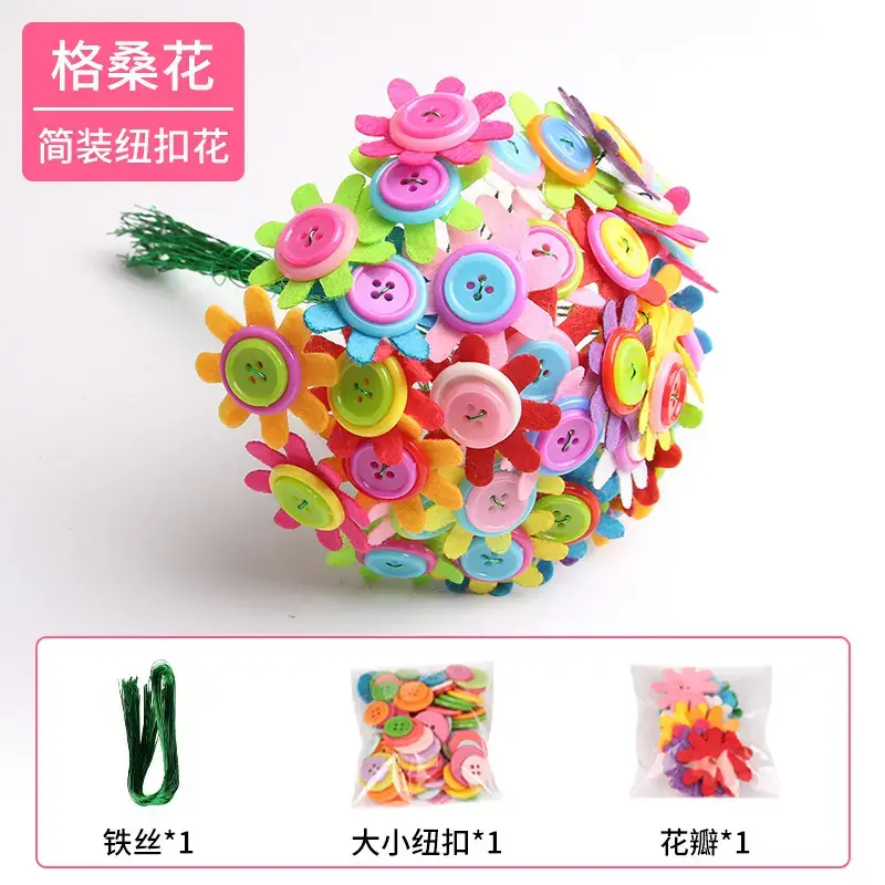 Kindergarten Button Bouquet DIY Kit for Girls - Image 5