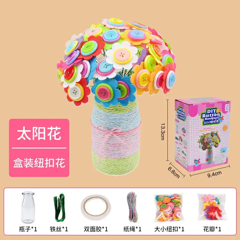 Kindergarten Button Bouquet DIY Kit for Girls - Image 7