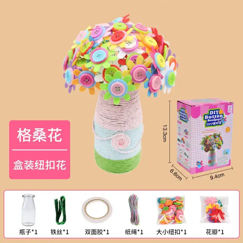Kindergarten Button Bouquet DIY Kit for Girls - Image 9