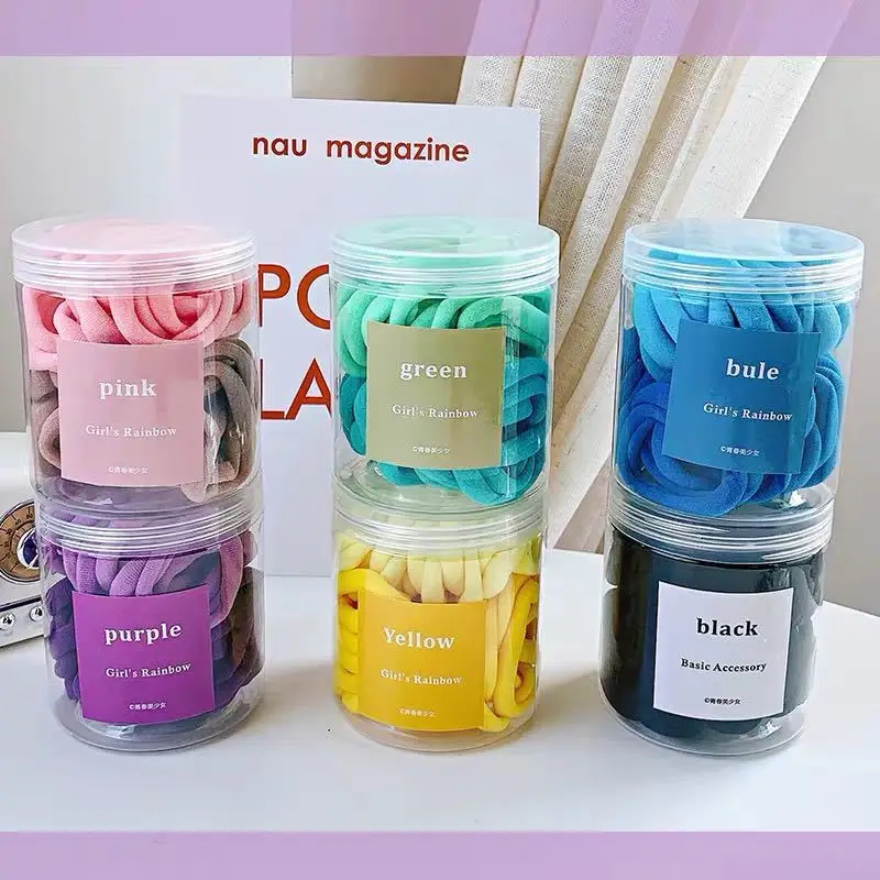 Black Seamless Hair Ring Candy Color 50 Cans