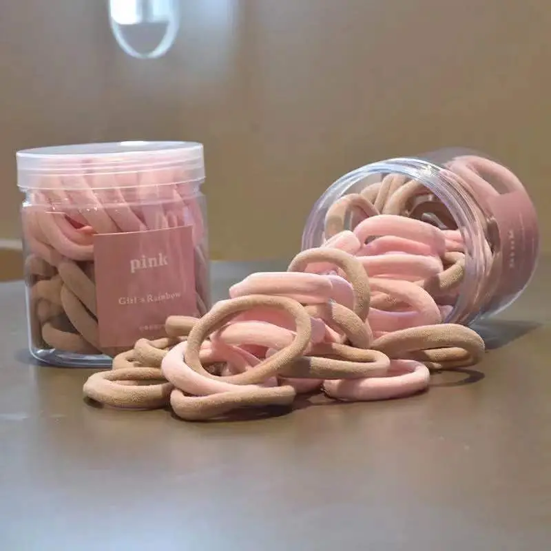 Black Seamless Hair Ring Candy Color 50 Cans