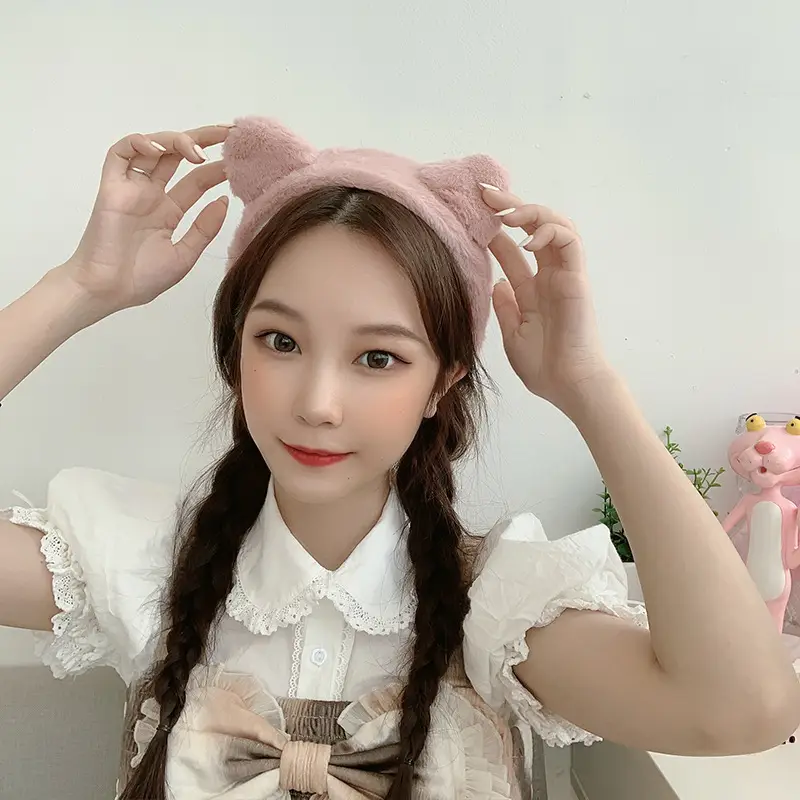 Cute Cat Ear Headband for Women White Lace Top - Image 12