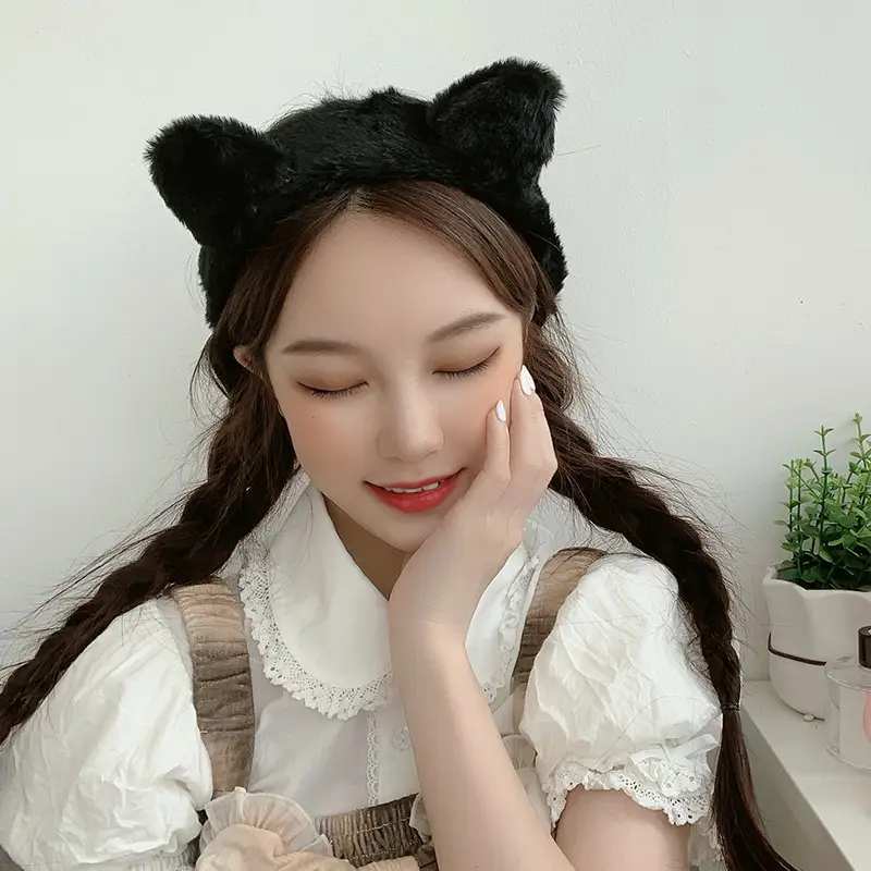 Cute Cat Ear Headband for Women White Lace Top - Image 13