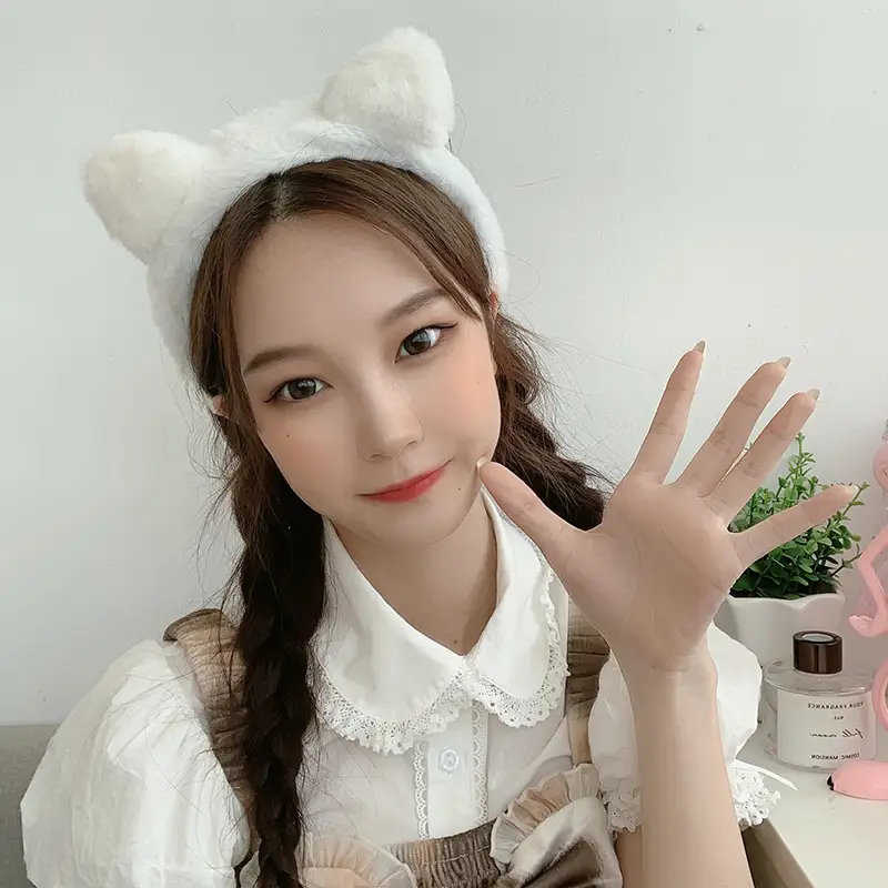 Cute Cat Ear Headband for Women White Lace Top - Image 14