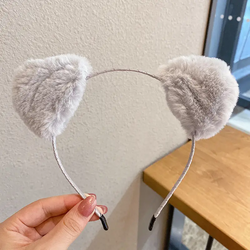 Cute Cat Ear Headband for Women White Lace Top - Image 2