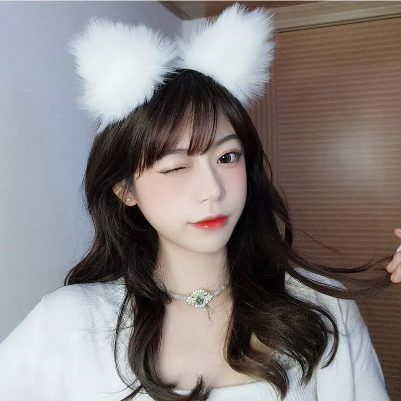 Cute Cat Ear Headband for Women White Lace Top - Image 8