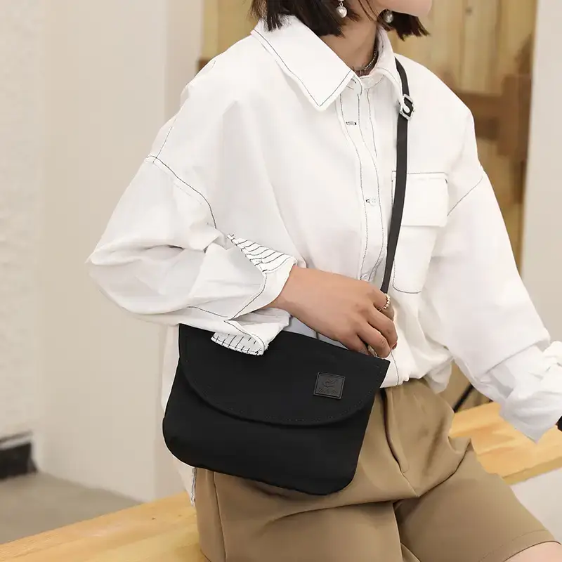 Women's Black Crossbody Bag Casual Lightweight Waterproof Commuter Bag - Image 6