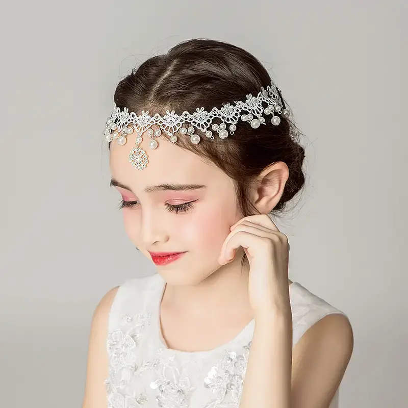 Children's Crystal Hair Band with Pearl Accents - Image 3