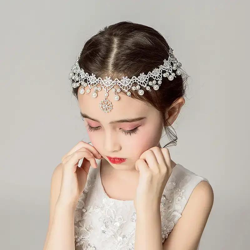 Children's Crystal Hair Band with Pearl Accents - Image 4