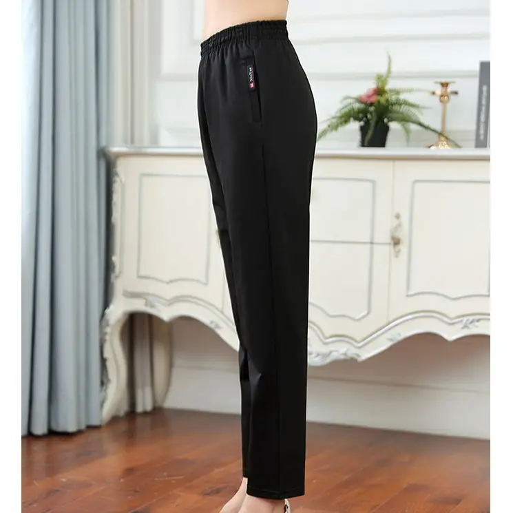 Black Elastic Waist Casual Pants for Men Large Size - Image 4