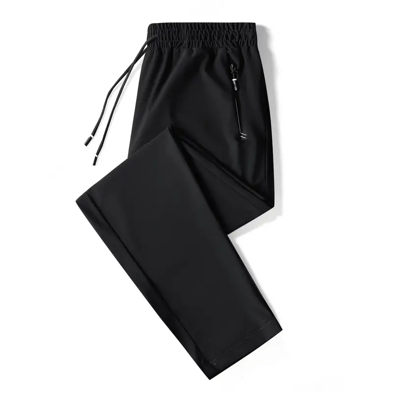 Men's Black Ice Silk Sweatpants Large Summer Wear