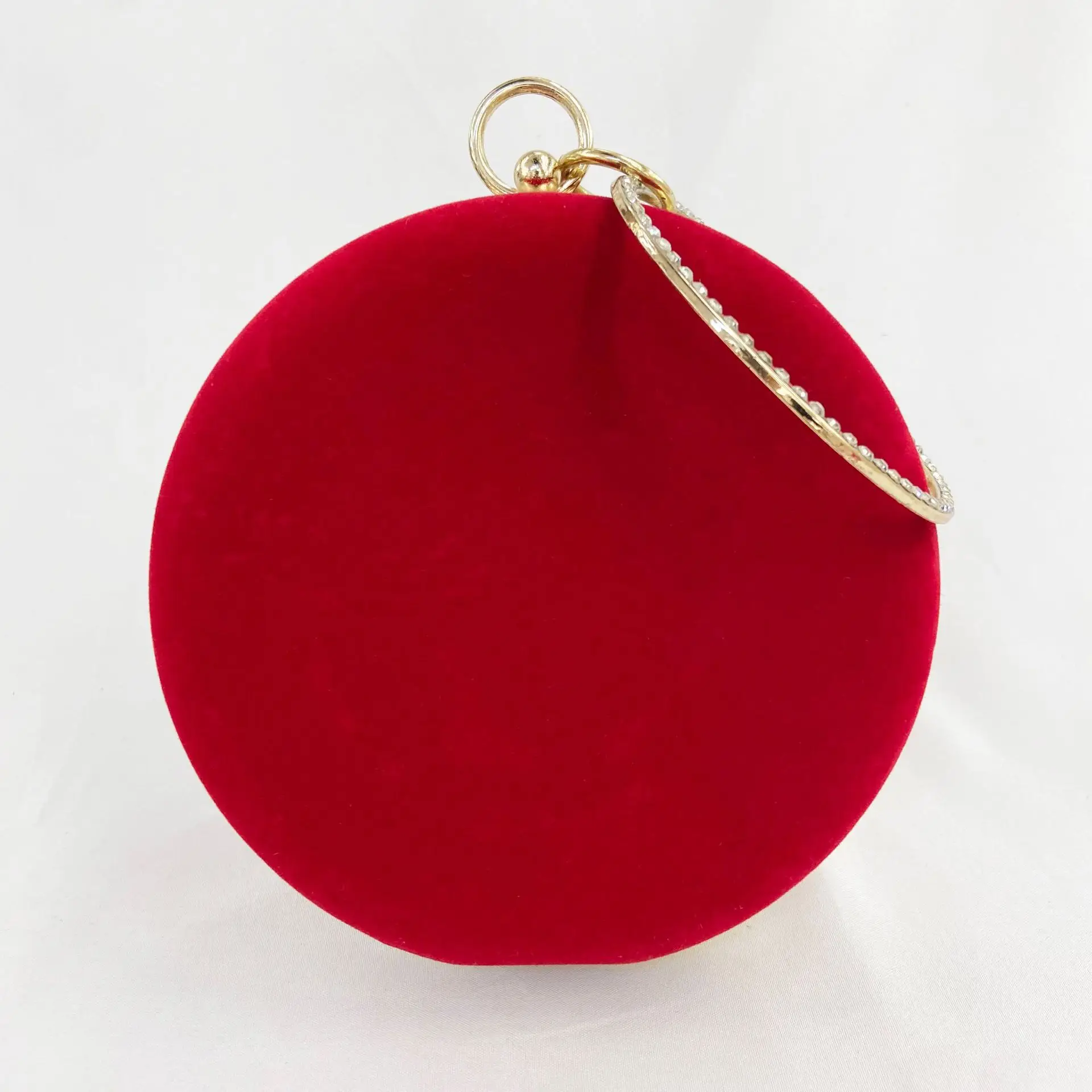 European Velvet Evening Bag with Diamond Flower Design