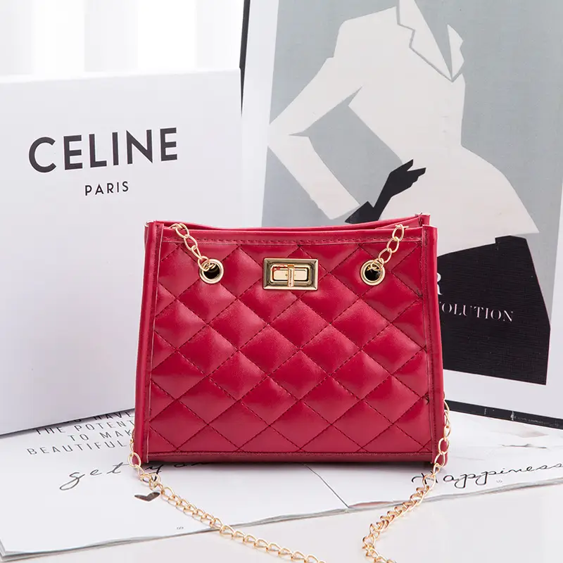 Red Quilted Chain Bag for Women 2023 - Image 2